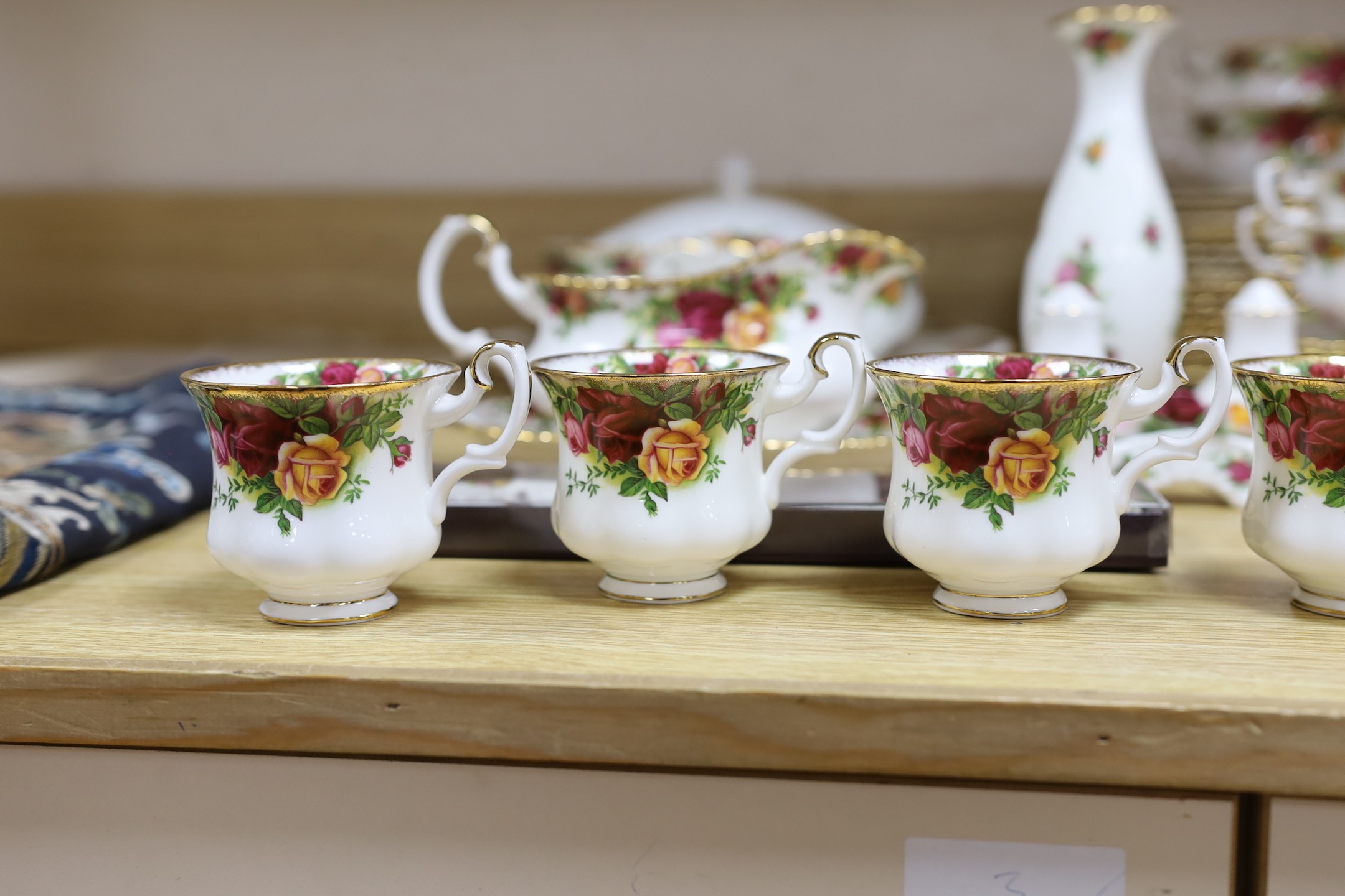 An extensive Royal Albert Old Country Roses part dinner tea and coffee service